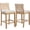 Beige Rope, variant on French Country Bar Stools Set of 2, Grey Rattan Counter Height Stools, Linen Upholstered, Farmhouse Wooden Barstools with Cane Back, Kitchen Island Chairs, Sillas para Barra de Cocina (Gray, 2 Pcs)