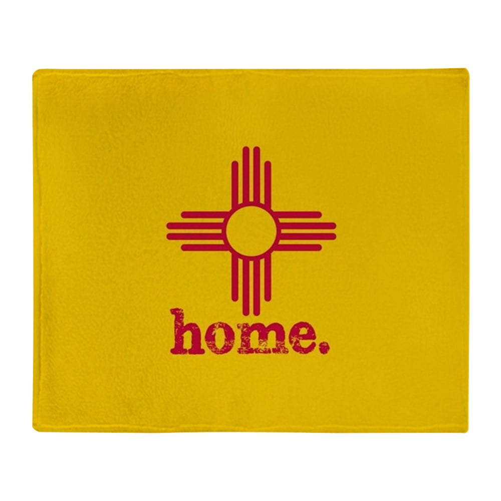CafePress - New Mexico Zia Symbol Yellow Throw Blanket - Soft Fleece