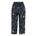 thumbnail image 5 of Odeerbi Capris Pants for Women 2025 Casual Floral Printed High Waist Straight Cropped Pants Gray, 5 of 8