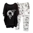 thumbnail image 5 of Hauts à Manches Courtes pour Femmes Ensemble Chemise + Pantalon Imprimé Col Rond Manches Courtes pour Femmes, 5 of 5