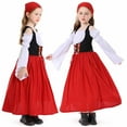 thumbnail image 5 of Cowsor Renaissance Dress for Kids Girls Medieval Princess Dresses Off Shoulder Bell Sleeve Victorian Dress, 5 of 7