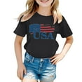 thumbnail image 3 of Hiijoy Girl's Independence Day T Shirt Americana Short Sleeve Crewneck T-Shirt, Sizes 3-13, 3 of 3