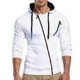 thumbnail image 1 of Men Hoodie Casual Hooded Solid Zip Slim Fit Sweatshirts Pullover Sweater Tops, 1 of 10