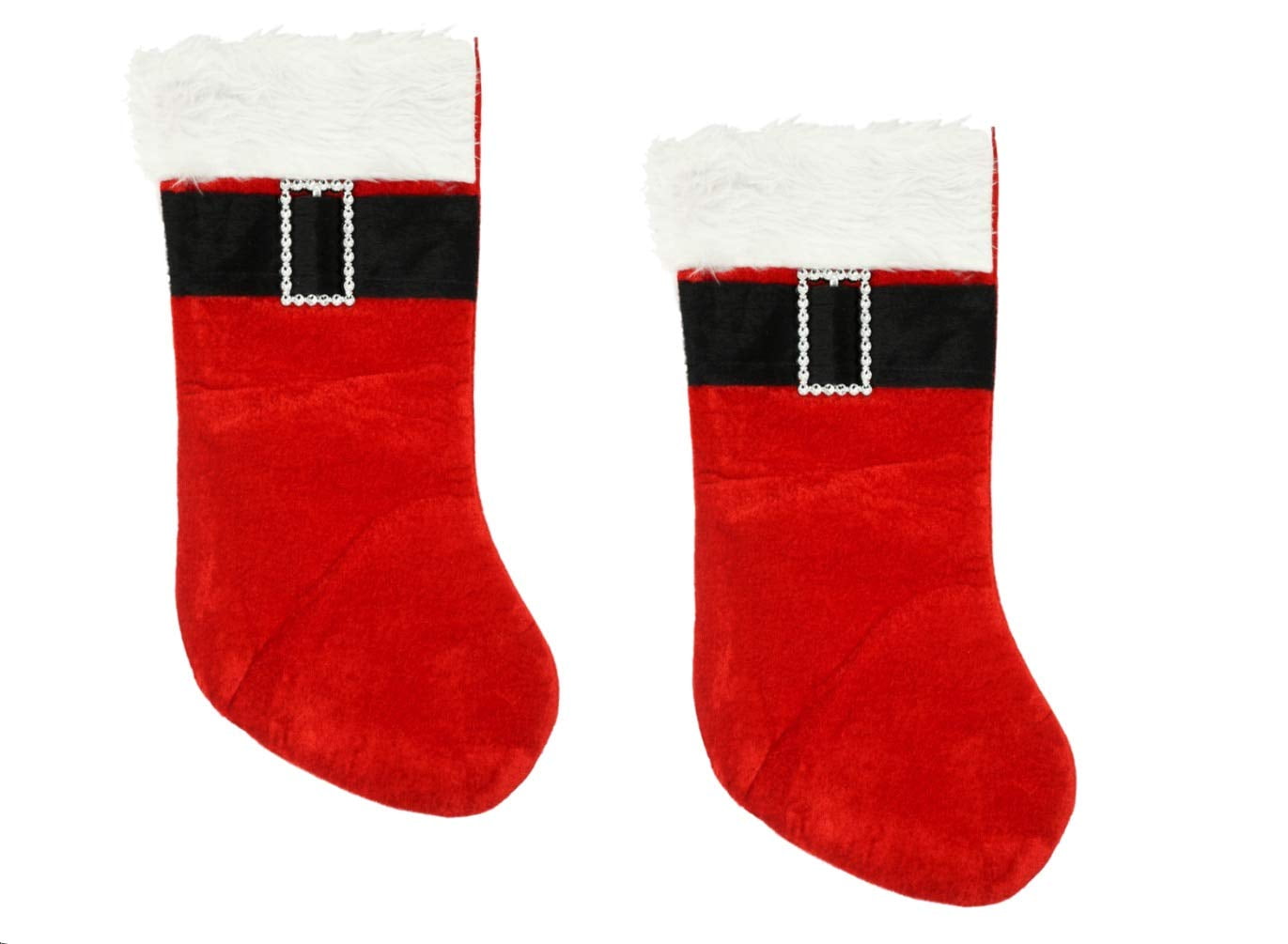 Red Santa Christmas Stockings, 2 Pack, with Rhinestone Belt - Walmart.com