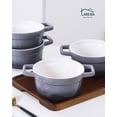 thumbnail image 2 of Lareina Large 25oz Ceramic Soup Bowls with Handles - Set of 4 Modern Gray Gradient Ceramic Soup Crocks for Kitchen, Microwave, Oven, and Dishwasher Safe,Gray, 2 of 8