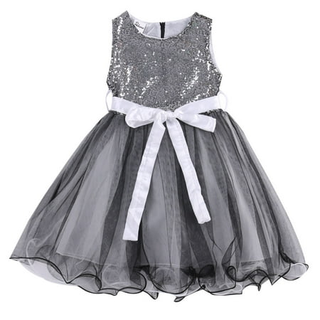 

GirarYou Toddler Girls Sleeveless Dress Wedding Pageant Sequins Tulle Dress