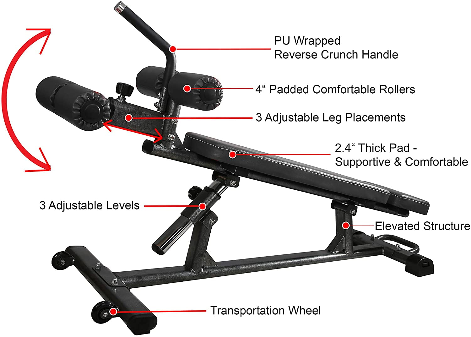 Finer Form Semi-Commercial Sit Up Bench Elite with Reverse Crunch