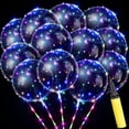 thumbnail image 1 of Globos LED Bobo Transparentes, 10 Unidades Con Palos y Bomba de Aire, Decoración Única y Reutilizable Para Fiestas, 1 of 4