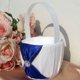 thumbnail image 2 of Conjuntos de cesta de flores blancas (azul) Material de satén de seda de la boda cesta de flores, 2 of 8