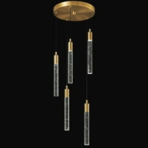 ZHLWIN 5-Light Modern Light Fixture Kitchen Island Pendant Light Dimmable LED Gold Brass Finish Mini Pendant Lighting Dinning Room Living Room Kitchen Pendant Lights