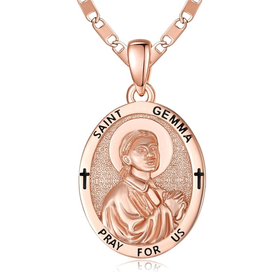 TANGPOET St Gemma Medal Pendant Necklace Protection Necklace