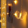 thumbnail image 4 of LED String Curtain Lights Butterfly String Lights with Remote 8 Modes 120 LED Lights USB Powered Butterfly Light String Fairy Lights Christmas Lights for Bedroom Patio Wedding Party Decor, 4 of 9