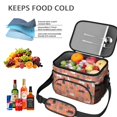 thumbnail image 5 of Cat and Potted Plant Coral Pattern Insulated Lunch Box for Women Men, Medium Leakproof Cooler Bag with Adjustable Strap, 10"x6.7"x8", 5 of 6