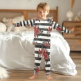 thumbnail image 6 of BZSMCE Unisex Pajama Set Snug-Fit Cotton Sleepwear Roses on Stripes Printed, 6 of 7