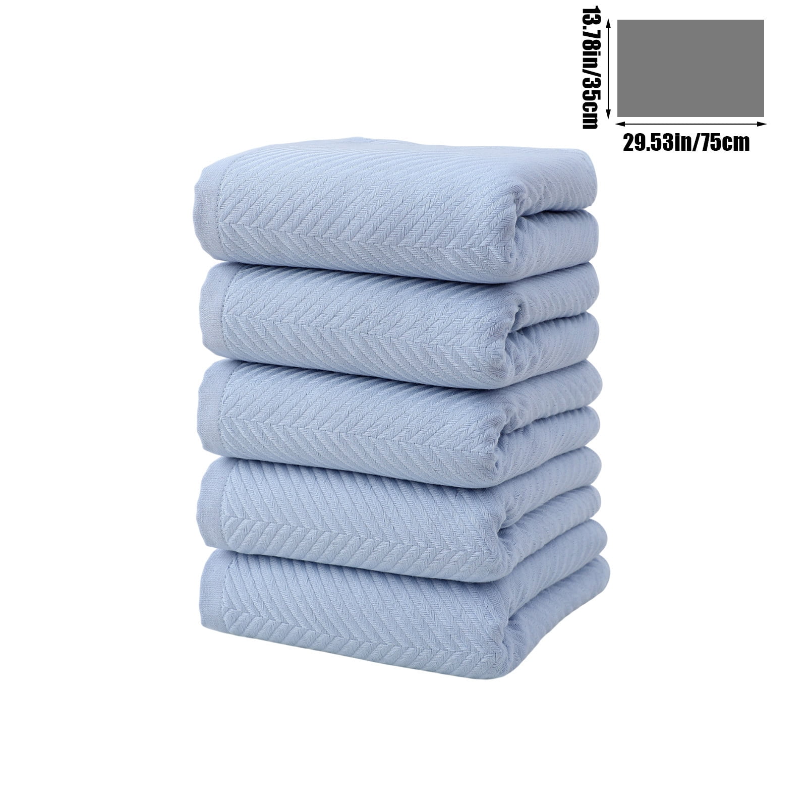 RBCKVXZ Microfiber Washcloths 5 Pack, 14x29 Inch Thin Highly Absorbent and Soft Face Towel for Bathroom, Hotel, Spa, Gym, and Kitchen, Blue