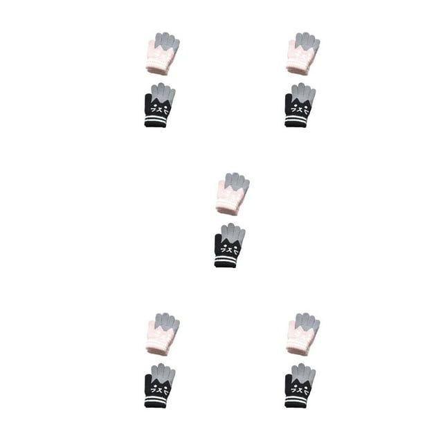 Sonducket 2 pares de guantes para niños de dedo completo invierno otoño deportes al aire libre mitones de punto Type2 NO2