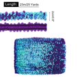 thumbnail image 2 of 25 Yards 0.8 Inch Elastic Sequins Trim Flat Sequin Strip Paillette Fabric Ribbon for Crafts DIY Fringe Sewing Purple, 2 of 7