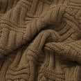 thumbnail image 5 of Soft 100% Cotton Knitted Throw Blanket for Couch Home Office Hotel Blanket Brown 47"x70", 5 of 7