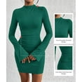 thumbnail image 3 of FreshPretty Fall Dresses for Women Fashion Bodycon Bell Long Sleeve Mock Neck Party Club Outfits Going Out Mini Dress, 3 of 9