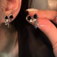 thumbnail image 1 of Pendientes de botón con forma de estrella de mango y lazo de circonita, estilo elegante, ligeros, de lujo, de alta calidad, 1 of 6