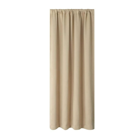 Beige Blackout Curtain Energy Efficient Thermal Insulated Scandinavian Solid Color Silk Fabric Window Treatment 38x72 Inches