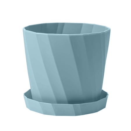 COOLL Solid Color Plastic Succulent Plant Flowerpot with Tray Garden Home Cafe Decor