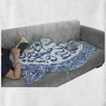 thumbnail image 6 of Blue and White Soft Flannel Fleece Throw Blanket, Do More of What Makes You Happy Words with Aquatic Waves, Cozy Plush for Indoor and Outdoor Use, 60" x 80", Pale Blue White, by Ambesonne, 6 of 6
