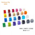 thumbnail image 2 of Bloques de construcción de partículas MOC Rainbow Pig 3005 30071 35382, 1 x 1, piezas compatibles con bricolaje, modelo a granel, juguetes educativos tecnológicos, 2 of 5
