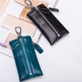 thumbnail image 3 of Leather Wallet Keys Storage Purse Shop Key Chain Fashion Vintage Coin Credit Card Receipt Organizing Pouch Black, 3 of 9