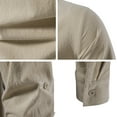 thumbnail image 6 of SSKDBFJG Men's Retro Style Drawstring Tie Long Sleeve Shirt, Casual Men's Tops Standing Collar Shirt (Khaki)XL, 6 of 6
