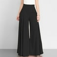 thumbnail image 2 of WTXUE Wide Leg Pants, Bell Bottoms Womens High Waist Casual Pants Comfy Pockets Relaxed Trousers, Palazzo Pants Slacks, Black, 2 of 5