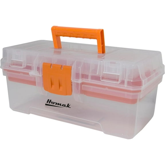 Plastic Transparent Toolbox with Tray, TP00112055