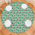 thumbnail image 2 of Light Blue Christmas Santa and Tree Pattern Round Fitted Tablecloth with Elastic Edge,Dining Table Cover Waterproof,Outdoor Round Tablecloth for Camping,Dining,Indoor and Outdoor, 2 of 7
