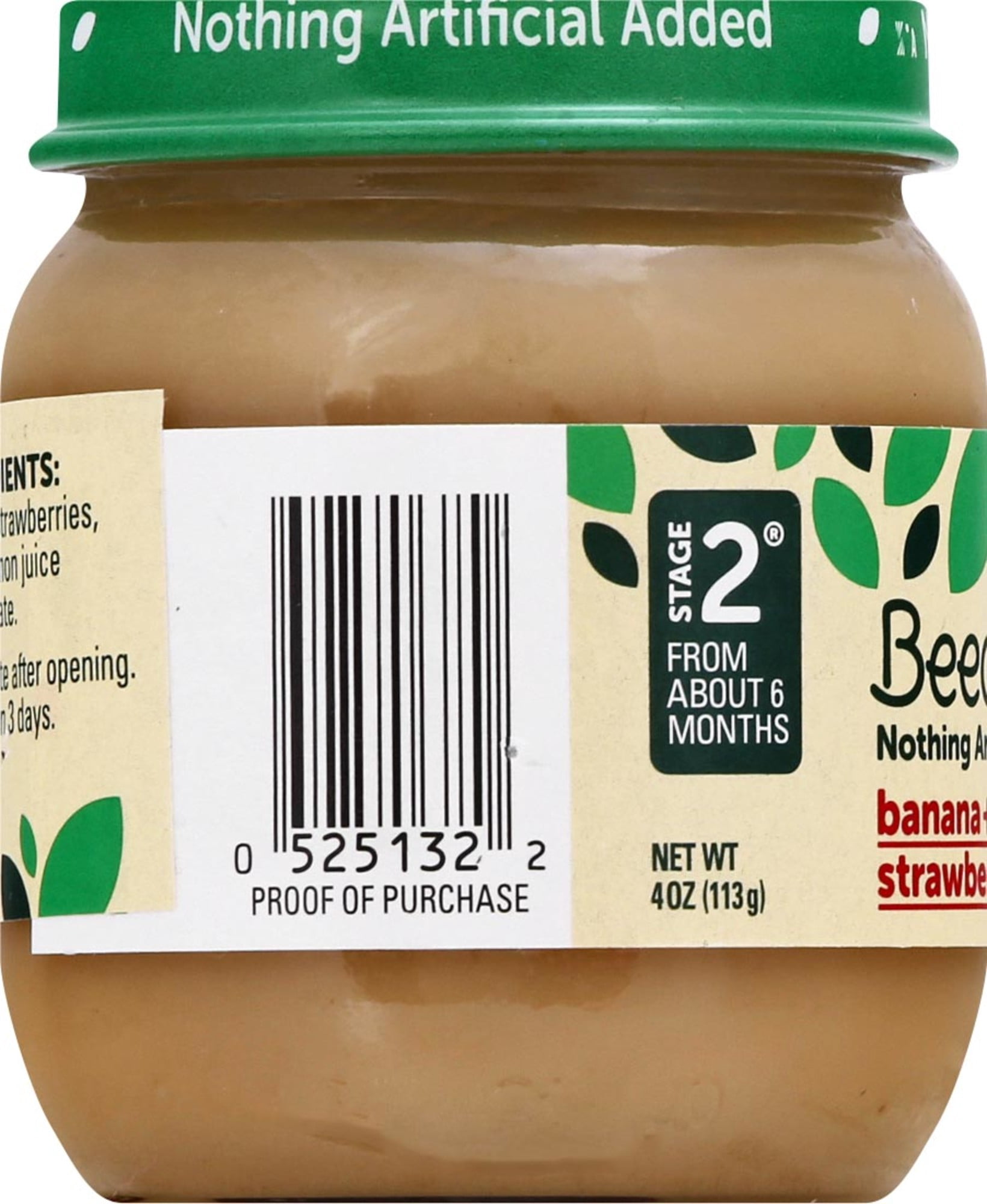 (10 pack) Beech-Nut Stage 2 Baby Food, Banana & Strawberries, 4 oz Jar