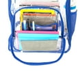 thumbnail image 4 of Heavy Duty Clear Backpack Durable See Through Student Transparent School Bookbag Deluxe High Quality Travel Daypack Royal Blue, 4 of 10