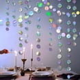 thumbnail image 6 of Cheerland Holographic Circle Garlands Iridescent Party Supplies Hanging Streamer Backdrop, 4 Piece, 6 of 6