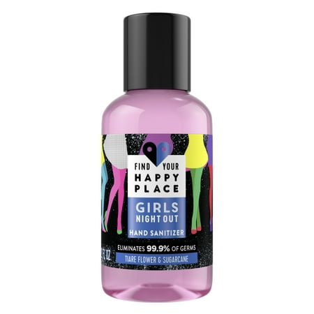Find Your Happy Place Hand Sanitizer Girls' Night Out Tiare Flower and Sugarcane, 2 fl oz