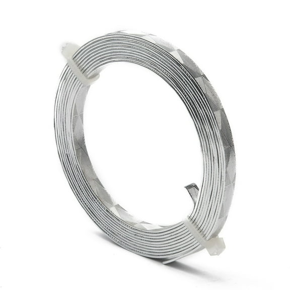 Textured Aluminum Wire Bendable Metal Craft Wire Flat Craft Wire Bezel Strip Wire for Cabochons Jewelry Making Silver 18 Gauge 5x1mm about 6.56 Feet(2m)/roll 1roll