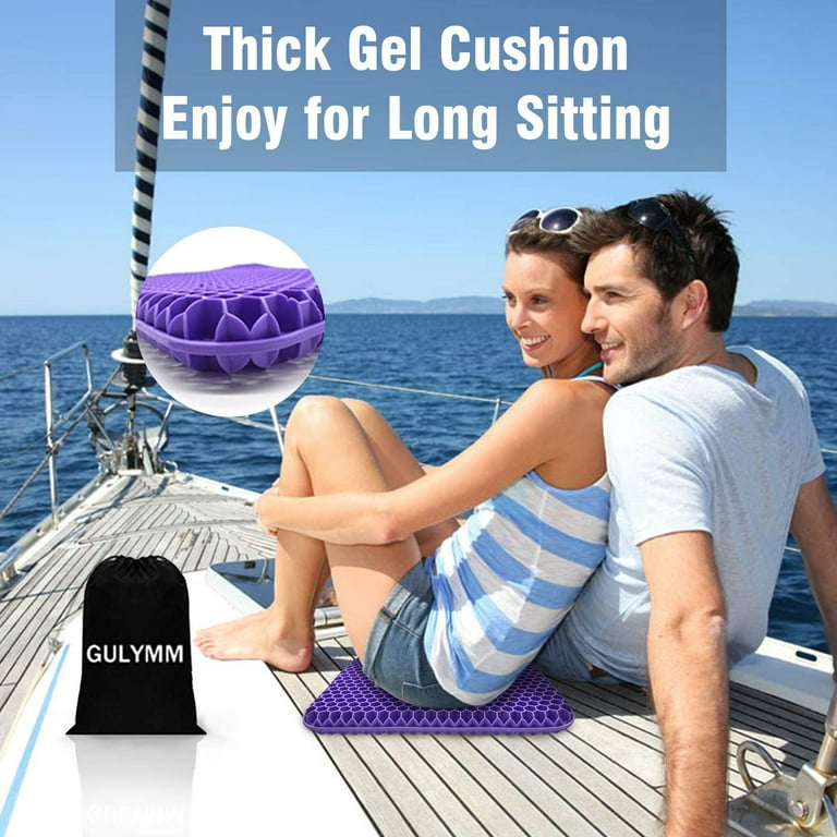 gel seat scushion, double purple gel cushion with non-slip cover