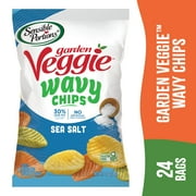Sensible Portions Garden Veggie Wavy Chips, Sea Salt, 1 oz (24 Count)