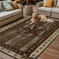 thumbnail image 2 of Fsddascl Texas Star Brown Outdoor Rug for Patio/Deck/Porch, Non-Slip Large Area Rug 4 x 6 Ft, Farmhouse Vintage Wood Grain Indoor Outdoor Rugs Washable Area Rugs, Reversible Camping Rug Carpet, 2 of 5