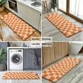 thumbnail image 6 of Orange and White Wavy Checkerboard Pattern Kitchen Rug Mat,Kitchen Runner Rugs Non Skid Washable,Decorative Kitchen Floor Mats for Kitchen,Sink,Laundry,17"x47.2", 6 of 7