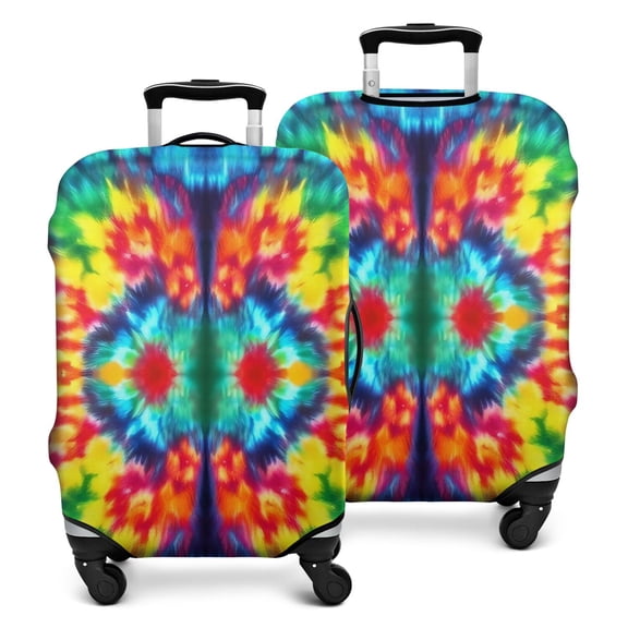 Vibrant Tie Dye Symmetry Luggage Cover Fashion Suitcase Cover Baggage Covers Fit 25-28 Inch Luggage (Go Travel)