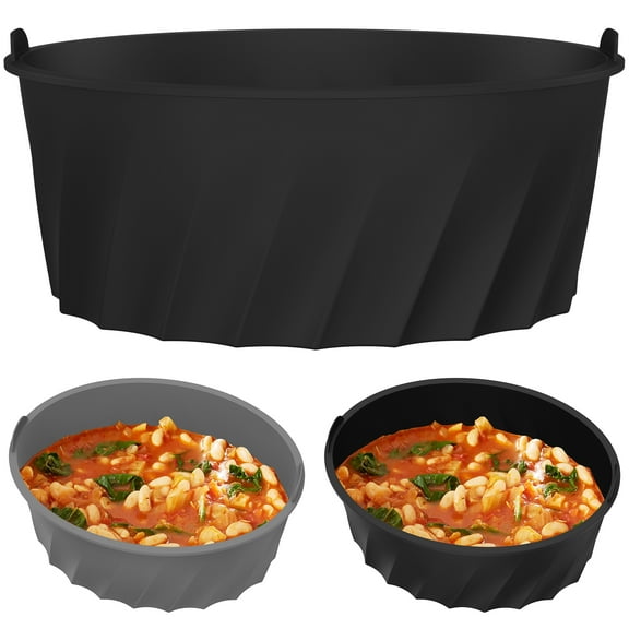 Austok Silicone Slow Cooker Liner for 7-8QT Pot,Reusable Slow Cooker Silicone Insert with Handle,Leakproof Slow Cooker Liner Insert,Heat Resistant Dishwasher Safe Cooking Liner for Kitchen Cooking
