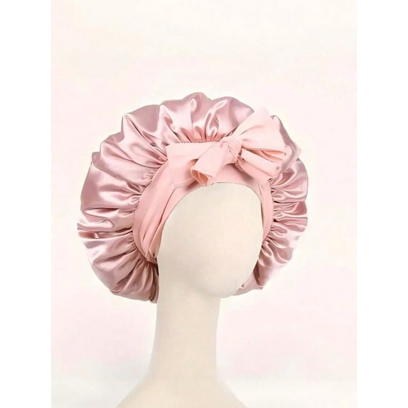 1pc Luxurious Satin & Silk Bonnet For Sleeping - Adjustable Comfort Fit With Tie Band - Unisex Night Hair Protection