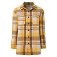 thumbnail image 6 of Women's Button Down Shirts Dressy Casual Plaid Long Sleeved Lapel Collar Blouses with Pocket Stretch Comfy Loose Fit Tunic Tops, 6 of 9