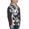 thumbnail image 3 of Picia Floral Cow Silhouette Pattern Youth Hoodie - Warm Pullover Sweatshirt with Kangaroo Pocket, Ideal for Boys and Girls-Large, 3 of 6