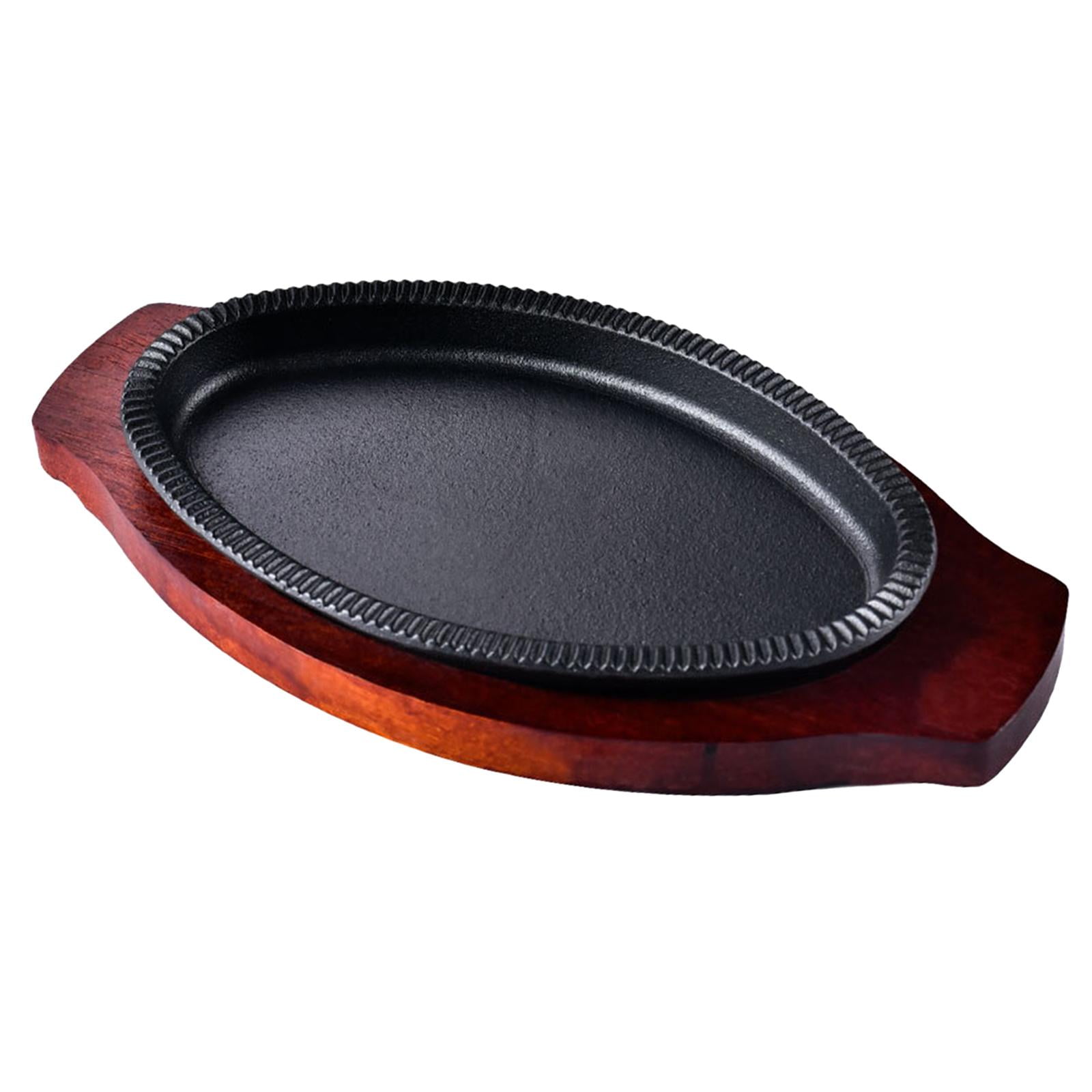 AMLESO Assiette à Steak en Fonte Durable Assiette de Service pour Cuisine Cuisinières m