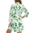 thumbnail image 6 of Renewold Womens Cover Up Shirt for Beach Button Up Shirt Women Long Sleeve Beach T-Shirt Blouses Bathing Suit Cover Up with Pockets Lightweight Comfy Swimwear, Green Minimal Leaf Print, 3XL, 6 of 7