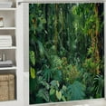 thumbnail image 6 of Orinice Tropical Rainforest Shower Curtain Green Leaves Plant Forest Landscape Palm Leaf Monstera Jungle Nature Scenery Exotic Botanical Bath Curtain with Hooks 36x72, 6 of 7